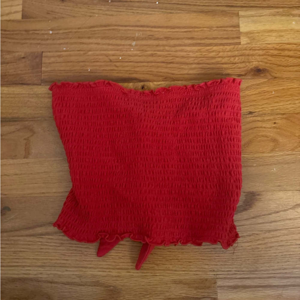Hollister Red Smocked Crop Top